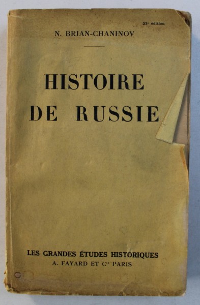 HISTOIRE DE RUSSIE par N. BRIAN - CHANINOV, PARIS  1941