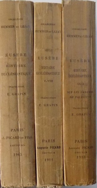 HISTOIRE ECCLESIASTIQUE , LIVRES I - X  par EMILE GRAPIN , 1905 - 1913