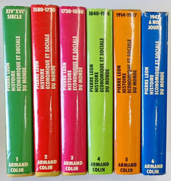 HISTORIE ECONOMIQUE ET SOCIALE DU MONDE par PIERRE LEON , VOLUMELE I - VI , 1977