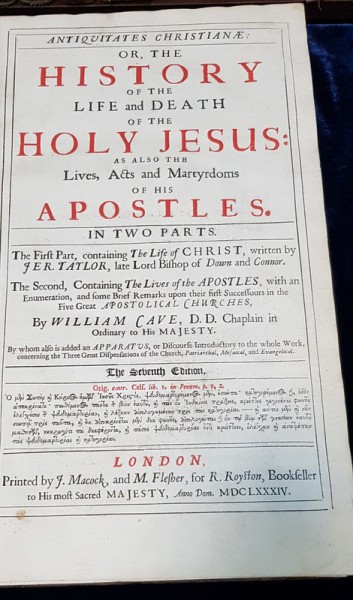 HISTORY OF THE LIFE and DEATH of the HOLY JESUS, 2 VOL  by WILLIAM CAVE - LONDRA 1864