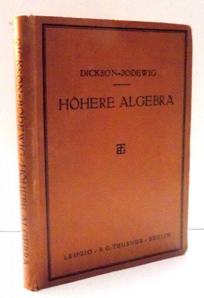HOHERE ALGEBRA de EWALD BODEWIG , 1929