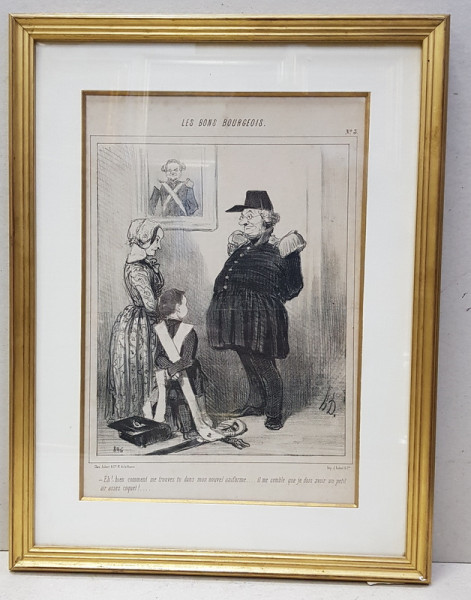 HONORE DAUMIER(1808-1879)  - LITOGRAFIE -LES BONS BOURGEOIS