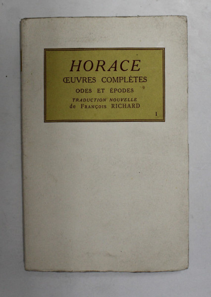 HORACE par FRANCOIS RICHARD , 1931