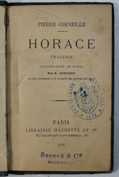 HORACE - tragedie par PIERRE CORNEILLE , 1898