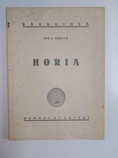 HORIA de ION I. IONICA , 1937