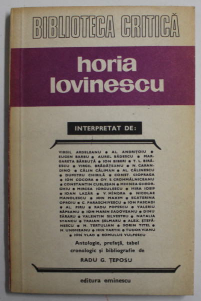 HORIA LOVINESCU interpretat de VIRGIL ARDELEANU,.. ROMULUS VULPESCU, 1983