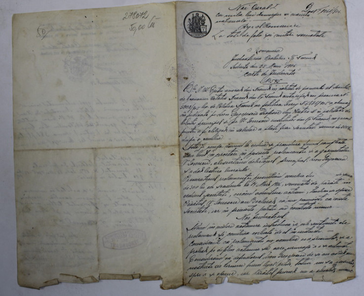 HOTARARE JUDECATOREASCA , OCOLULUL TARGU  NEAMT , JUDECATORIA DE PACE ,  25  MAI 1906