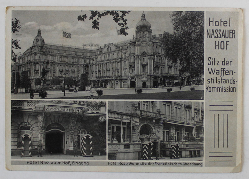 HOTEL NASSAUER HOF , CARTE POSTALA ILUSTRATA , CU STAMPILA MILITARA NAZISTA , 1940