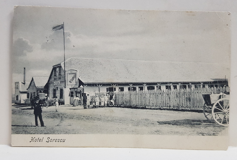 HOTEL SORESCU - PE MALUL MARII NEGRE , CARTE POSTALA ILUSTRATA , MONOCROMA, CIRCULATA , DATATA 1908