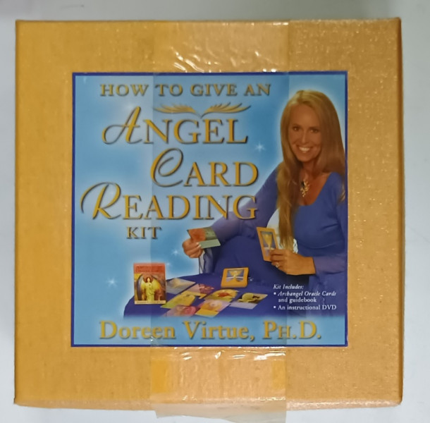 HOW TO GIVE AN ANGEL  CARD READING KIT by DOREEN VIRTUE ( TAROTUL INGERILOR )  , 2004 , DVD INCLUS *