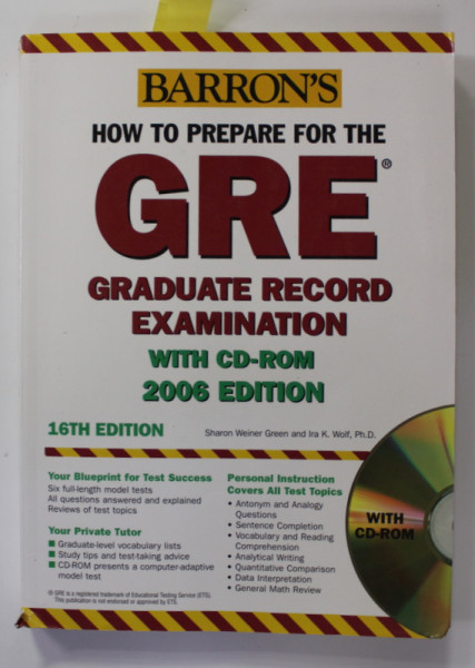 HOW TO PREPARE FOR THE GRE GRADUATE RECORD EXAMINATION WITH CD - ROM , EDITION 2006