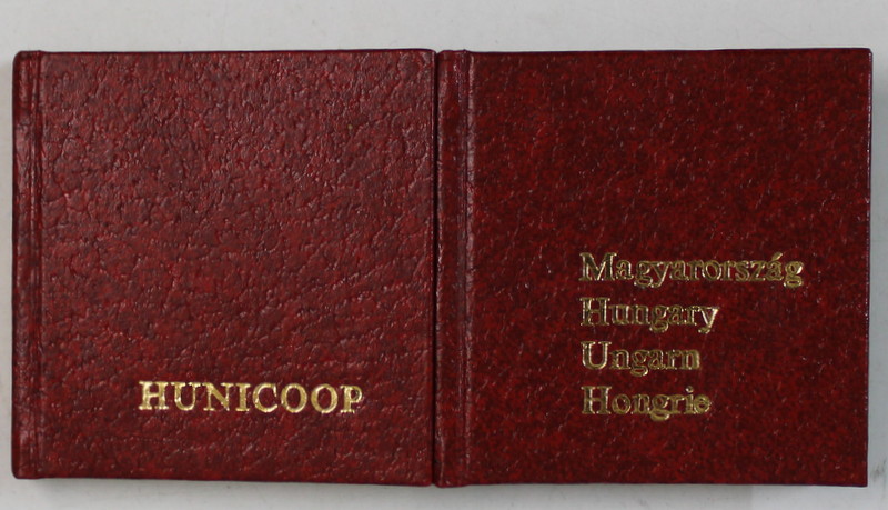 HUNGARY / HUNICOOP , SET DE DOUA CARTI FORMAT LILIPUT , 1982 , TEXT IN MAGHIARA , ENGLEZA , GERMANA , FRANCEZA