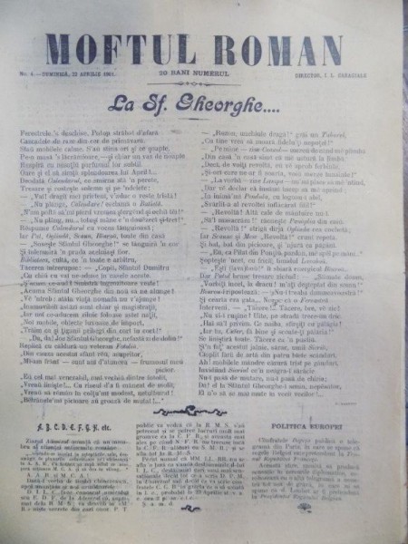 I. L. Caragiale, Moftul Roman, Nr. 4, 22 aprilie 1901