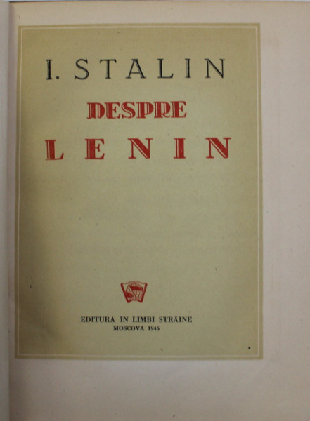 I . STALIN - DESPRE LENIN , 1946