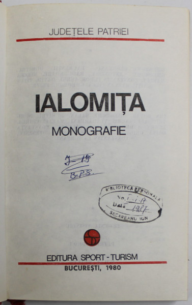 IALOMITA , SERIA '' JUDETELE PATRIEI '' , 1980
