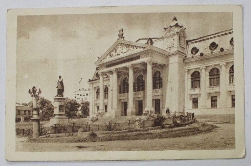 IASI , TEATRUL NATIONAL, CARTE POSTALA ILUSTRATA , INTERBELICA