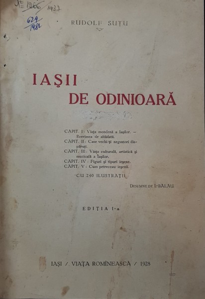 Iasii de odinioara de Rudolf Sutu - Iasi, 1928