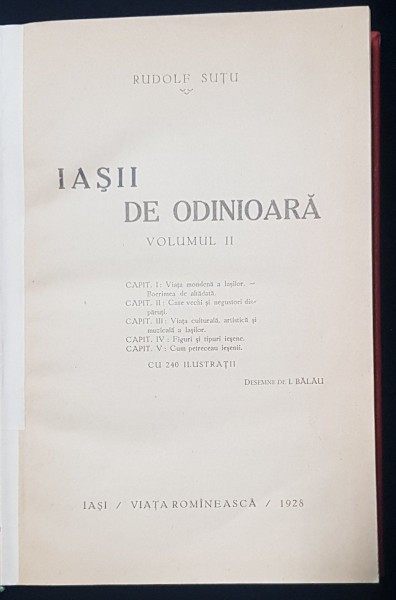 IASII DE ODINIOARA de RUDOLF SUTU , VOL II , DESENE de I. BALAU , 1928