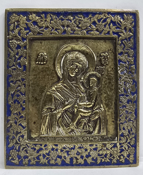 Icoana din  Bronz, Maica Domnului cu Pruncul, Rusia, Secol XIX