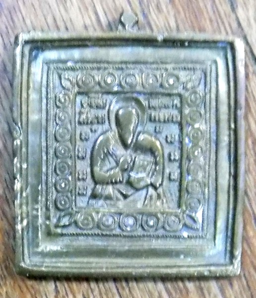 ICOANA MINIATURA DIN BRONZ, RUSIA, CCA. 1900