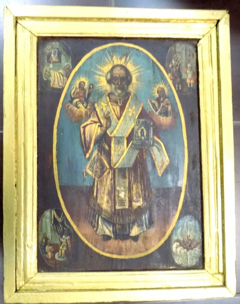 Icoana romaneasca pe lemn , Sf. Nicolae , sec XIX