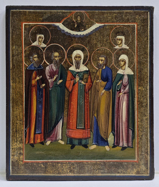 Icoana Scoala Rusa, Sapte Sfinti, Secol XIX