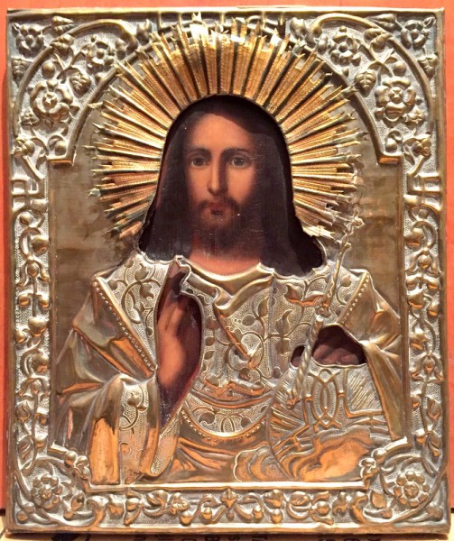 IISUS PANTOCRATOR, ICOANA CU FERECATURA, RUSIA , SEC. XIX