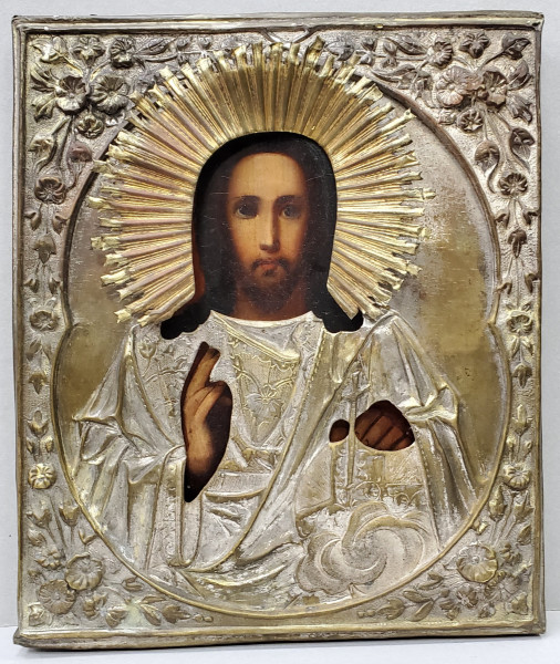 Iisus Pantocrator, Icoana pe lemn, Scoala Rusa, cca. 1900