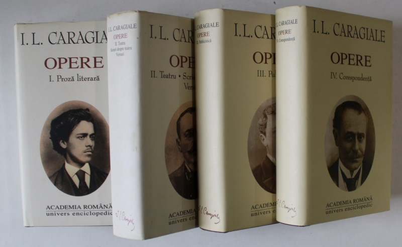 I.L. CARAGIALE , OPERE , VOLUMELE I - IV , EDITIE DE LUX , LEGATURA PIELE , HARTIE DE BIBLIE , 2000 -2002
