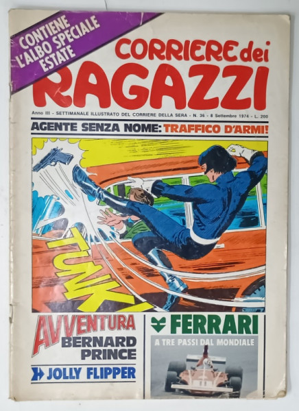 IL GIORNALINO , SETTIMANALE DEI RAGAZZI , REVISTA CU BENZI DESENATE CU TEXT IN LIMBA ITALIANA , No. 36 , 1970