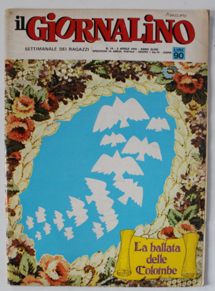 IL GIORNALINO , SETTIMANALE DEI RAGAZZI , REVISTA DE BENZI DESENATE , TEXT IN LIMBA  ITALIANA , No. 14 , 2  APRILE ,  1972