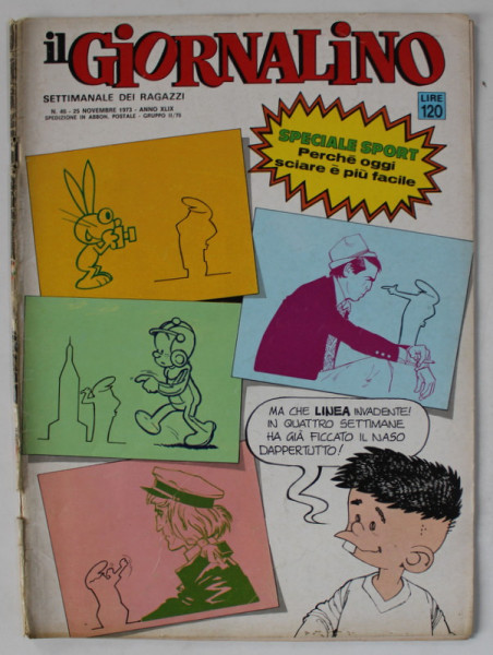 IL GIORNALINO , SETTIMANALE DEI RAGAZZI , REVISTA DE BENZI DESENATE , TEXT IN LIMBA  ITALIANA , No. 46 , 25 NOVEMBRE ,  1973