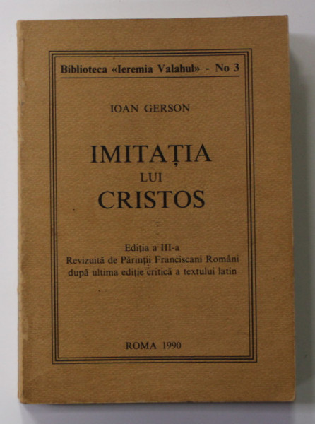 IMITATIA LUI CRISTOS de IOAN GERSON , 1990