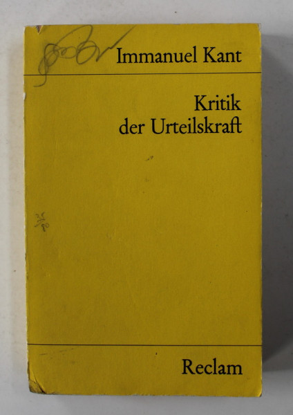 IMMANUEL KANT - KRITIK DER URTEILSKRAFT , herausgegeben von GERHARD LEHMANN , 1971