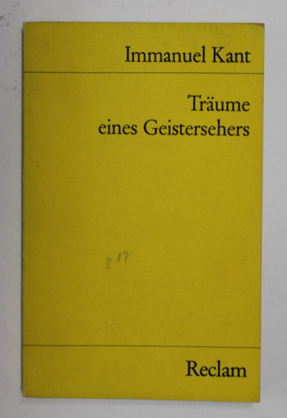IMMANUEL KANT - TRAUME EINES GEISTERSEHERS , 1976