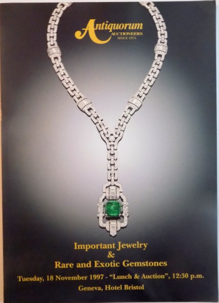 IMPORTANT JEWELRY AND RARE AND EXOTIC GEMSTONES, 18 NOVEMBER 1997