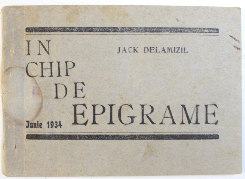 IN CHIP DE EPIGRAME de JACK DELAMIZIL , JUNE 1934