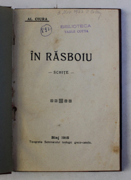 IN RASBOIU - schite de AL . CIURA , 1915