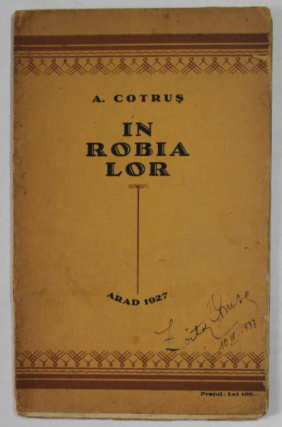 IN ROBIA LOR de ARON COTRUS , VERSURI , 1927