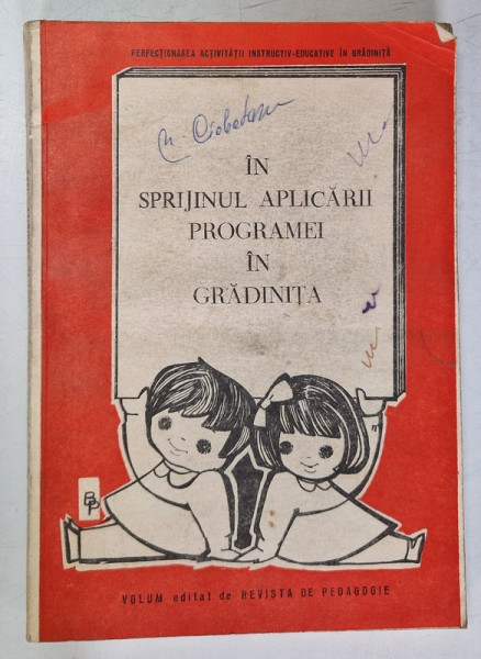 IN SPRIJINUL APLICARII PROGRAMEI IN GRADINITA , 1980