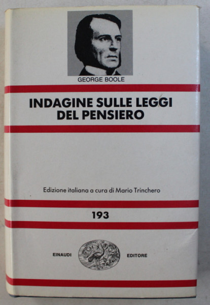 INDAGINE SULLE LEGGI DEL PENSIERO di GEORGE BOOLE , 1976