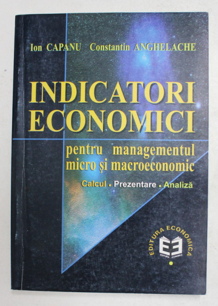 INDICATORI ECONOMICI PENTRU MANAGEMENTUL MICRO SI MACROECONOMIC - CALCUL , PREZENTARE , ANALIZA de ION CAPANU si CONSTANTIN ANGHELACHE , 2000