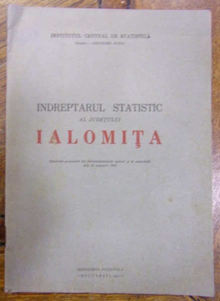 INDREPTARUL STATISTIC AL JUDETULUI IALOMITA (1950)