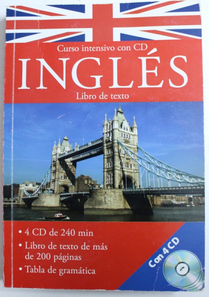 INGLES  - CURSO INTENSIVO CON CD , LIBRO DE TEXTO , CONTINE 4 CD  - URI ,  PREZINTA HALOURI DE APA