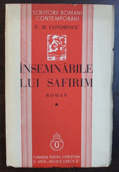 INSEMNARILE LUI SAFIRIM - roman de N. M. CONDIESCU , 1936