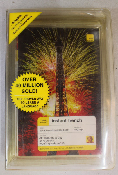 INSTANT FRENCH  - TEACH YOURSELF , CARTICICA + 2 CD - URI IN CUTIE DIN PLASTIC , 2006