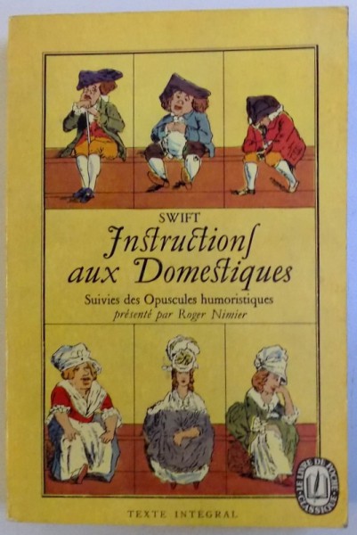 INSTRUCTIONS AUX DOMESTIQUES SUIVIES DES OPUSCULES HUMORISTIQUES par SWIFT , 1959