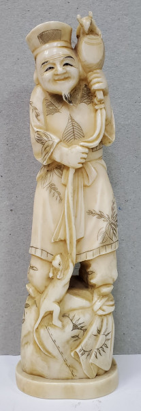 Inteleptul - Figurina din fildes sculptat, sec. 20