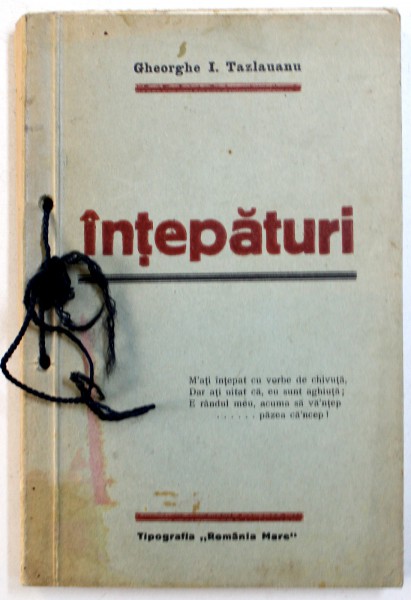 INTEPATURI - EPIGRAME de GHEORGHE I. TAZLAUANU , 1935