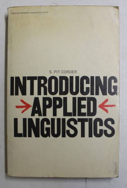 INTRODUCING APPLIED LINGUISTICS by S. PIT CORDER , 1973